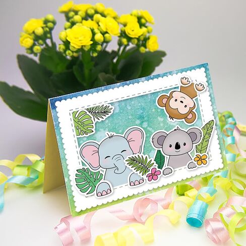 INFUNLY Stamps and Dies for Card Making Animal Metal Cutting Die Stamp Cat Dog Silicone Clear Stamp and Die Sets Scrapbooking Embossing Stencil for DIY Scrapbooking Arts Crafts Stamping in Kuwait