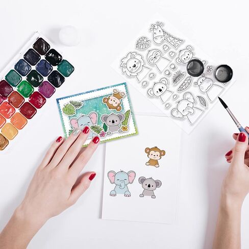 INFUNLY Stamps and Dies for Card Making Animal Metal Cutting Die Stamp Cat Dog Silicone Clear Stamp and Die Sets Scrapbooking Embossing Stencil for DIY Scrapbooking Arts Crafts Stamping in Kuwait
