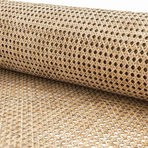 KOLWOVEN 36" Width Natural Rattan Webbing for Caning Projects | Pre - Woven Open Mesh Cane - Cane Webbing Sheet- Natural Rattan Cane Webbing roll (3 FEET) in Kuwait