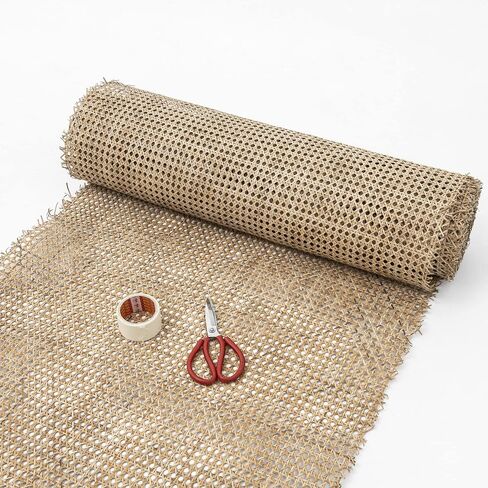 KOLWOVEN 36" Width Natural Rattan Webbing for Caning Projects | Pre - Woven Open Mesh Cane - Cane Webbing Sheet- Natural Rattan Cane Webbing roll (3 FEET) in Kuwait