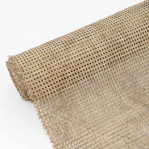 KOLWOVEN 36" Width Natural Rattan Webbing for Caning Projects | Pre - Woven Open Mesh Cane - Cane Webbing Sheet- Natural Rattan Cane Webbing roll (3 FEET) in Kuwait