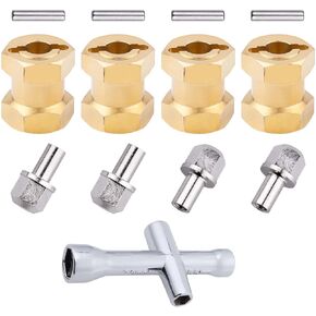 HobbyPark RC Brass Spacers 12mm Wheel Hex Hubs Extenders for 1/10 RC Crawler Axial SCX10 Wheels Extension Hex Drive Adapter (12mm)