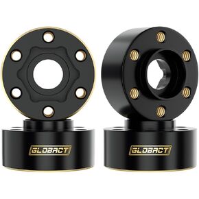 GLOBACT Brass Weights 12mm Hex Hub Extended Wheel Hex Hubs 51g Counterweight for 1/10 Trx4 Trx6 Axial SCX10 II III Redcat GEN7 GEN8 1.9in 2.2in Wheel Rims Upgrade Parts (4Pcs 6mm)