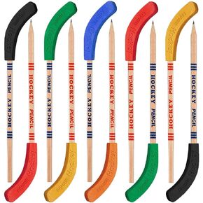 MINERGUY Hockey Pencils with Erasers 18pcs, 9-inch Hockey Sticks Pencils party favor, 6 Colors for Eraser, Hockey Fan Gifts for Kids, for School Table Hockey Game Pencil, Hockey Party Favors in Kuwait