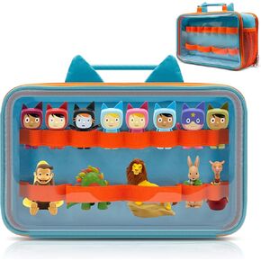 Sun3drucker 2023 Carrying Case for Toniebox Tonie Figures Characters - Transparent Bag for 26-32 Tonie Characters, Storage Bag with Handle Bar, Cute Design (Bag ONLY), Blue in Kuwait