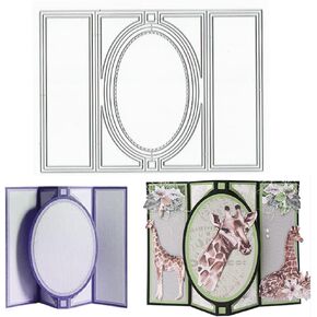 3D Card Shape Die Cuts for Card Making, Rectangular Shaped Gift Card Cutting Dies Sets Oval Banner Box Dies Stencils Embossing Template for Scrapbooking DIY Cards Album Crafts Supplies