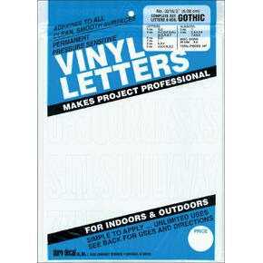 Graphic Products Permanent Adhesive Vinyl Letters and Numbers (167/pkg), 2", Yellow