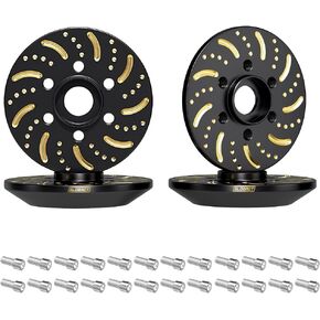 GLOBACT Black Brass Extended Wheel Weights Hubs 650g Counterweight Set 22mm Extended Hex hub for Trx4 Trx6 Axial SCX10 II III Redcat GEN7 GEN8 1.9inch 2.2inch Wheel Rims Upgrade Parts (4Pcs)