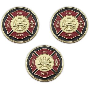 Firefighter Coin, Bulk Pack of 10 Psalm 91 Pocket Tokens of Protection and Appreciation, The Thin Red Line Religious Challenge Coin Souvenir Gift for Firefighters, Men and Women in Kuwait