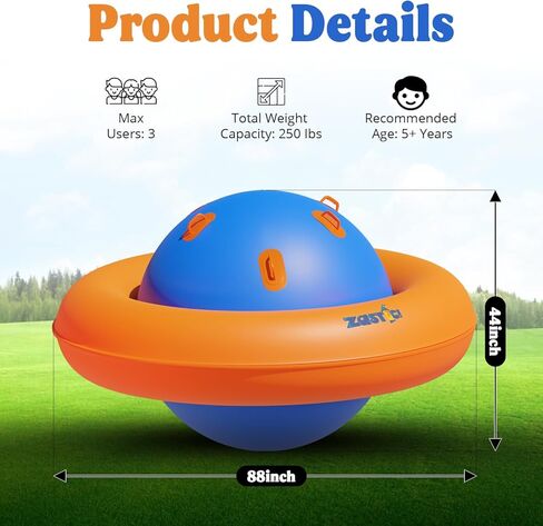 قبة هزازة روك إت عملاقة قابلة للنفخ بطول 8 أقدام مع مضخة كهربائية - 88 بوصة طول × 88 بوصة عرض × 43.75 بوصة ارتفاع - حارس هزاز على شكل قبة توازن قابل للنفخ - حارس هزاز عملاق قابل للنفخ في الفناء الخلفي على شكل قبة in Kuwait