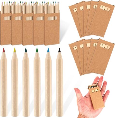 Faccito 100 Packs Mini Colored Pencils Bulk for Kids, 6 Colors in Kuwait