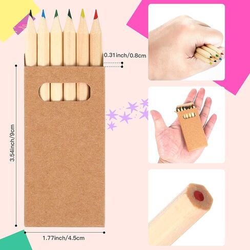 Faccito 100 Packs Mini Colored Pencils Bulk for Kids, 6 Colors in Kuwait