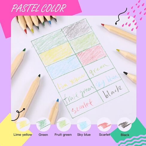 Faccito 100 Packs Mini Colored Pencils Bulk for Kids, 6 Colors in Kuwait