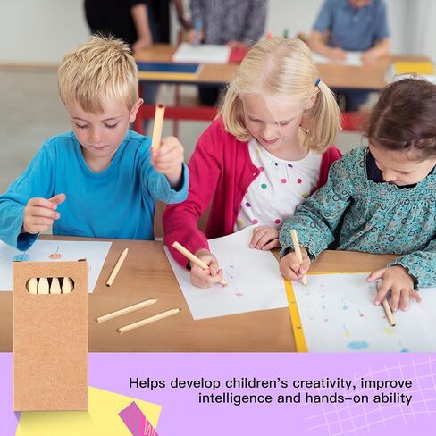 Faccito 100 Packs Mini Colored Pencils Bulk for Kids, 6 Colors in Kuwait