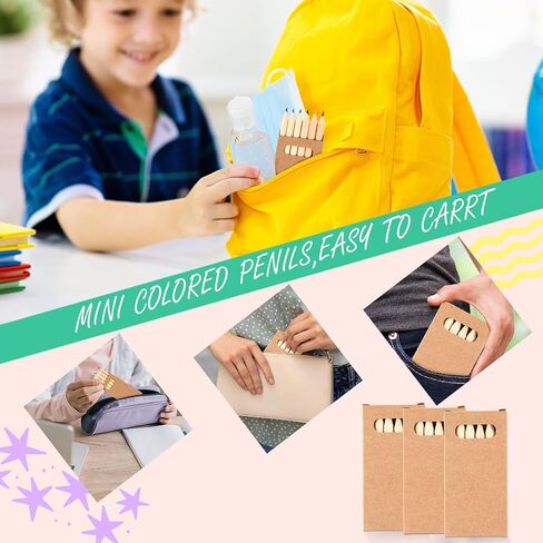 Faccito 100 Packs Mini Colored Pencils Bulk for Kids, 6 Colors in Kuwait