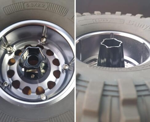 AMOGOT 4 قطع RC معدنية 12 مم محولات محاور العجلات السداسية لـ 1.9/2.2 بوصة حافة عجلة Beadlock محوري Scx10 Trx4 Wraith Gen7 Gen8 D90 CC01 1/10 RC الزاحف (22 مم) in Kuwait