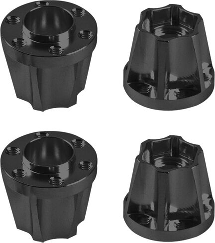 مجموعة تمديد محور العجلة المعدنية Vgoohobby RC 12 مم متوافقة مع حافة العجلة المحورية 1.9/2.2 بوصة SCX10 Traxxas TRX4 D90 1/10 RC الزاحف (12 مم، أسود) in Kuwait