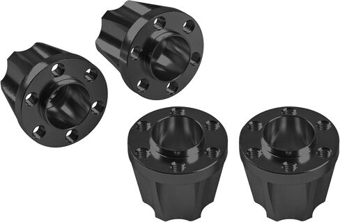 مجموعة تمديد محور العجلة المعدنية Vgoohobby RC 12 مم متوافقة مع حافة العجلة المحورية 1.9/2.2 بوصة SCX10 Traxxas TRX4 D90 1/10 RC الزاحف (12 مم، أسود) in Kuwait