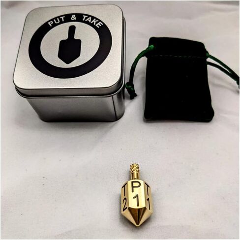 LEGENDARY-YES Put and Take Spinner - لعبة نرد دوارة من النحاس الصلب للعبة فرصة المقامرة من النوع العلوي من نوع النرد طلاء فضي in Kuwait