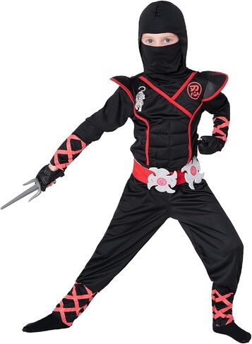 أزياء النينجا الفاخرة من Spooktacular Creations Ninja للأولاد أزياء النينجا للهالوين in Kuwait