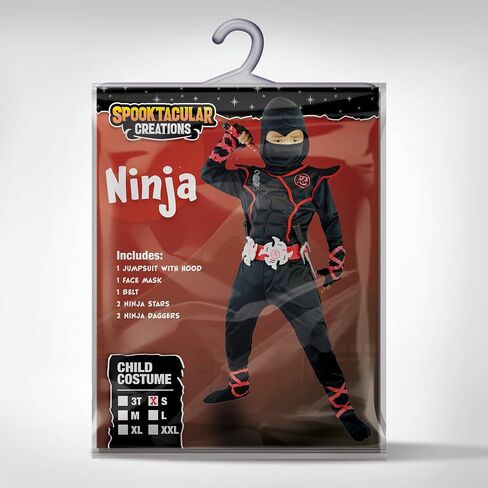 أزياء النينجا الفاخرة من Spooktacular Creations Ninja للأولاد أزياء النينجا للهالوين in Kuwait