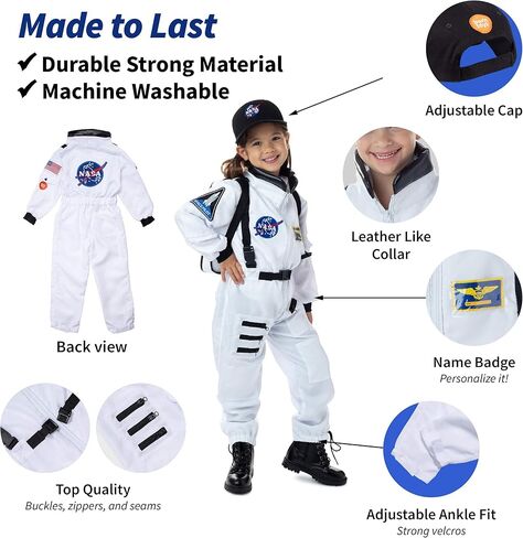 Born Toys 6-in-1 Kids' Dress Up & Pretend Play - Kids Costumes for Boys & Girls Ages 3-7 Washable Toddler Dress up Clothes w/Storage Box in Saudi Arabia