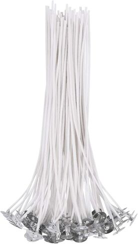 Harapu Cotton Candle Wick 8" Pre-Waxed Low Smoke Wick for Candle Making,Candle DIY, 50 Pcs in Kuwait