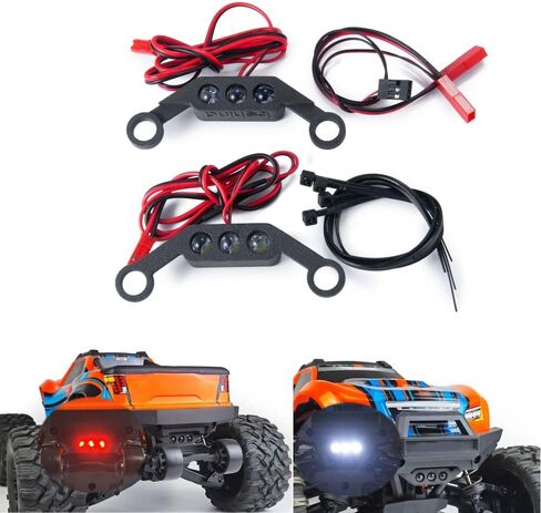1/10th RC Bumper Lights Front & Rear LED Light Spotlight لـ 1:10 Traxxas Maxx WidMaxx Small X 89086-4 in Saudi Arabia