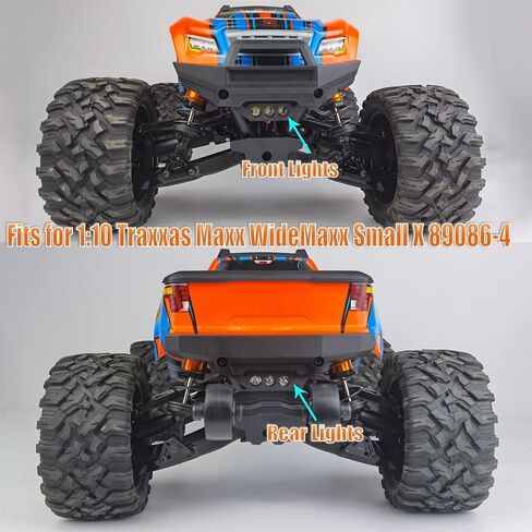 1/10th RC Bumper Lights Front & Rear LED Light Spotlight لـ 1:10 Traxxas Maxx WidMaxx Small X 89086-4 in Saudi Arabia