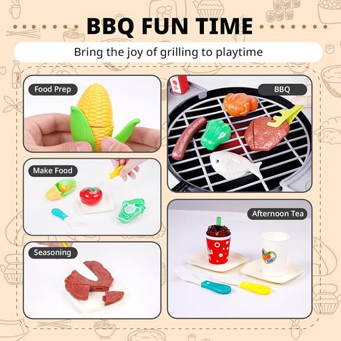 مجموعة ألعاب الطبخ 46 قطعة، مجموعة ألعاب المطبخ، مجموعة ألعاب شواء الشواء، لعبة الشيف الصغير، مجموعة ألعاب الشواء للأطفال، مجموعة لعب شواء تفاعلية in Kuwait