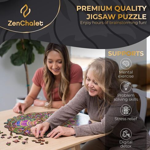 ZenChalet - أحجية الصور المقطوعة شجرة الحياة للبالغين 200 قطعة - أحجية الصور المقطوعة الخشبية للبالغين، مثالية كهدايا أحجية شجرة الحياة، قطع ذات شكل فريد - أحجية ذهنية للبالغين in Kuwait