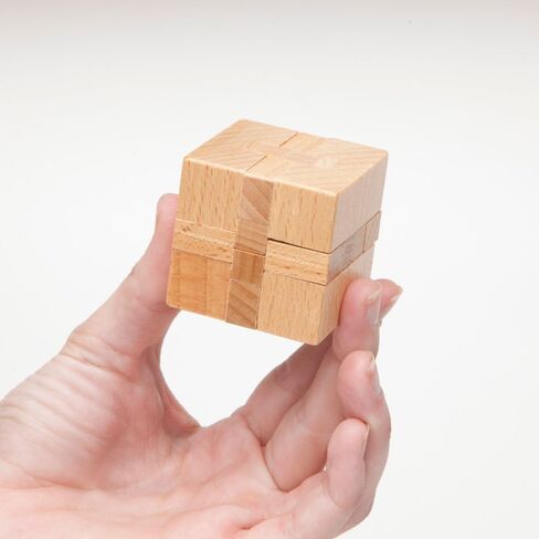 Mini Wood Brain Teaser Set of Four-Classic Designed Light Wood Stain - Wooden Brainteaser Puzzles & Fun Gifts in Saudi Arabia