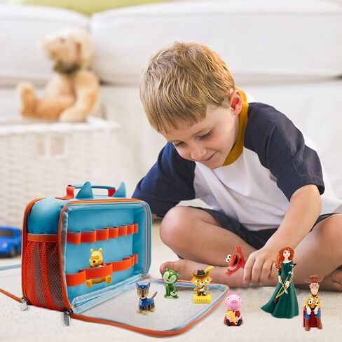 Sun3drucker 2023 Carrying Case for Toniebox Tonie Figures Characters - Transparent Bag for 26-32 Tonie Characters, Storage Bag with Handle Bar, Cute Design (Bag ONLY), Blue in Kuwait