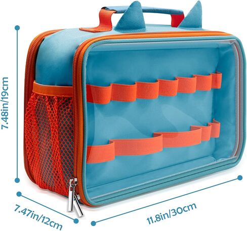 Sun3drucker 2023 Carrying Case for Toniebox Tonie Figures Characters - Transparent Bag for 26-32 Tonie Characters, Storage Bag with Handle Bar, Cute Design (Bag ONLY), Blue in Kuwait