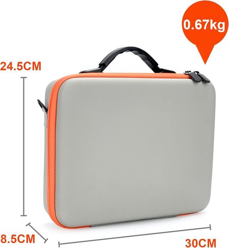 YETEETH Mini 3/Mini 3 Pro حقيبة حمل، حقيبة كتف محمولة للسفر مصنوعة من جلد البولي يوريثان لملحقات DJI Mini 3/Mini 3 Pro RC (رمادي وبرتقالي) in Kuwait