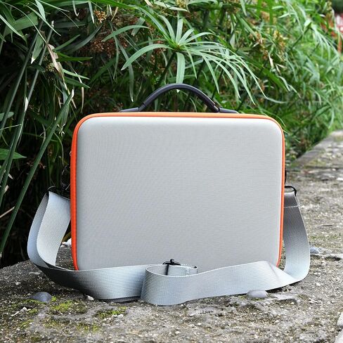 YETEETH Mini 3/Mini 3 Pro حقيبة حمل، حقيبة كتف محمولة للسفر مصنوعة من جلد البولي يوريثان لملحقات DJI Mini 3/Mini 3 Pro RC (رمادي وبرتقالي) in Kuwait