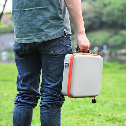 YETEETH Mini 3/Mini 3 Pro حقيبة حمل، حقيبة كتف محمولة للسفر مصنوعة من جلد البولي يوريثان لملحقات DJI Mini 3/Mini 3 Pro RC (رمادي وبرتقالي) in Kuwait