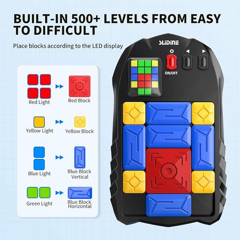 TEMI Super Slide Games Sliding Block Puzzle 500+ Level Slide Puzzle Game Travel Fidget Toys Handheld Games Console STEM Learning Games Brain Teaser Puzzles for All Ages in Saudi Arabia