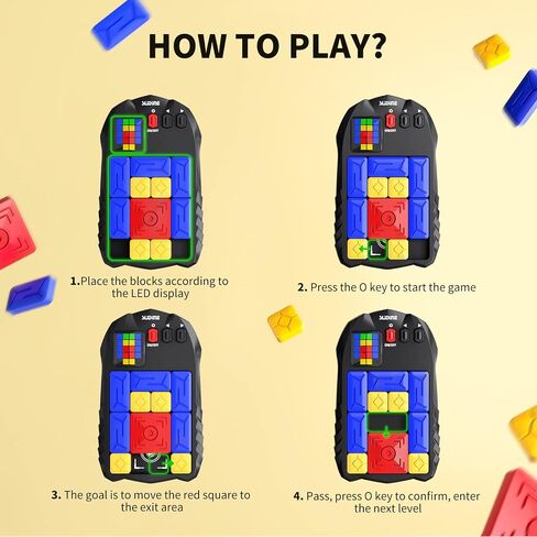 TEMI Super Slide Games Sliding Block Puzzle 500+ Level Slide Puzzle Game Travel Fidget Toys Handheld Games Console STEM Learning Games Brain Teaser Puzzles for All Ages in Saudi Arabia