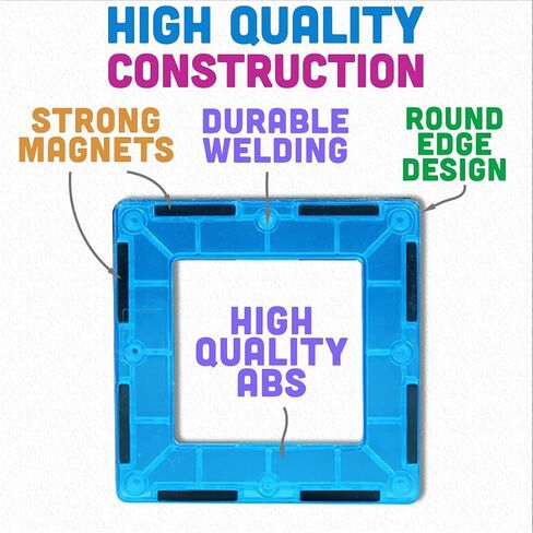 MagnaMagic 60 Piece Set 3D Magnet Building Tiles Plus Free Storage Bag - Safari Theme Kids Magnetic Tiles Set with Geometric Shape - Educational Magnet Tiles and Magnetic Building Blocks for Kids in Kuwait