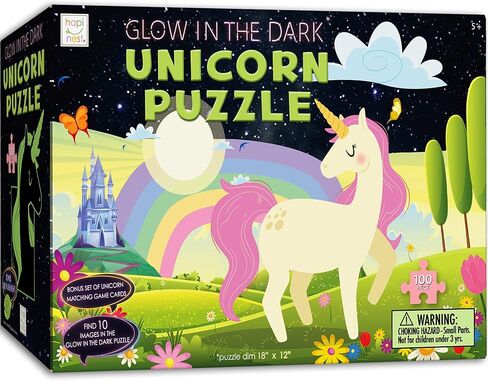 Hapinest 100 Piece Glow-in-The-Dark Dinosaur Jigsaw Puzzle for Kids Boys and Girls Gifts Ages 5 6 7 8 9 10 11 12 Years Old and Up in Kuwait