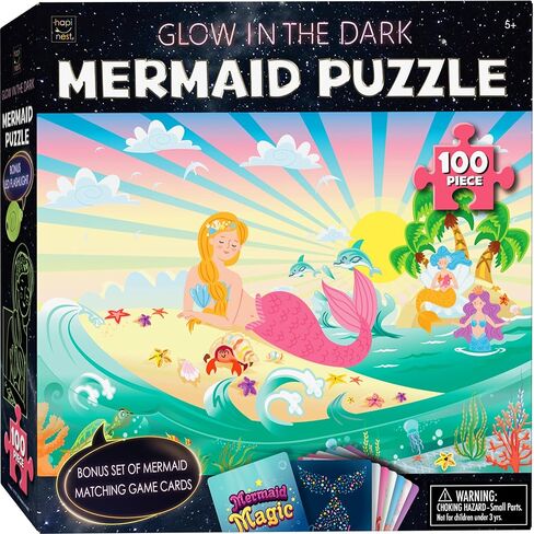 Hapinest 100 Piece Glow-in-The-Dark Dinosaur Jigsaw Puzzle for Kids Boys and Girls Gifts Ages 5 6 7 8 9 10 11 12 Years Old and Up in Kuwait