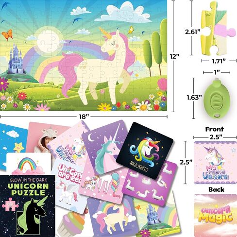 Hapinest 100 Piece Glow-in-The-Dark Dinosaur Jigsaw Puzzle for Kids Boys and Girls Gifts Ages 5 6 7 8 9 10 11 12 Years Old and Up in Kuwait