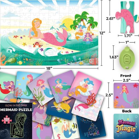 Hapinest 100 Piece Glow-in-The-Dark Dinosaur Jigsaw Puzzle for Kids Boys and Girls Gifts Ages 5 6 7 8 9 10 11 12 Years Old and Up in Kuwait