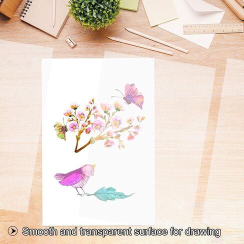 FEPITO 50 Sheets Vellum Paper 8.5 x 11 Inches Translucent Sketching and Tracing Paper Clear Paper for Sketching Tracing Drawing Animation in Kuwait
