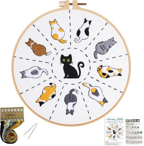 Louise Maelys Embroidery Kit for Beginners 8 Stitch Practice Set in Kuwait