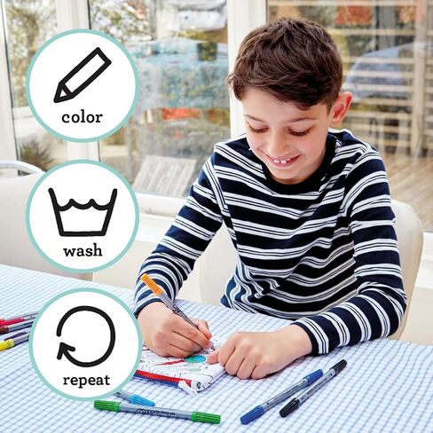 eatsleepdoodle Cars and Tractors Pencil Case for Kids w/ 10pk Washable Markers - 8.5x6in Coloring Pencil Pouch - Ultra Washable & Reusable Arts and Crafts for Kids in Kuwait