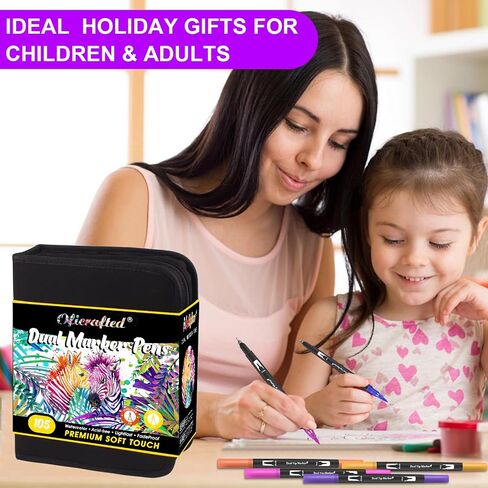 Brush Pens, 105 Colors Dual Tip Markers for Adult Coloring Books, Note Taking and Lettering in Kuwait