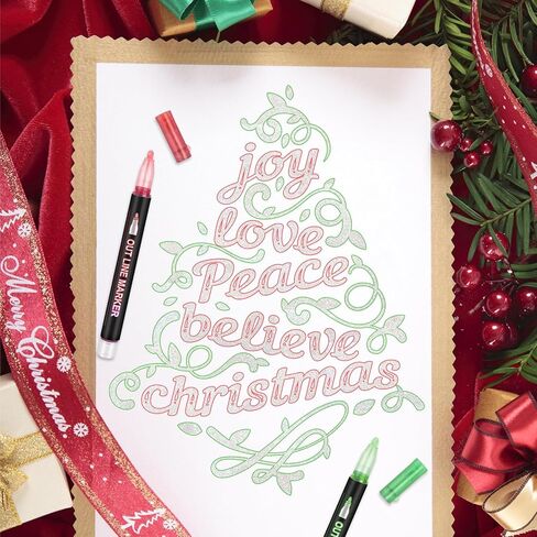 علامات لامعة لأقلام الرسم التخطيطي - 24 قلم تحديد رائع من اللوازم الفنية للفتيات من سن 8 إلى 12 عامًا، علامات مخططة لامعة معدنية مبهرة لصنع البطاقات الفنية، علامات مرحة بخط مزدوج فائقة التأرجح in Kuwait