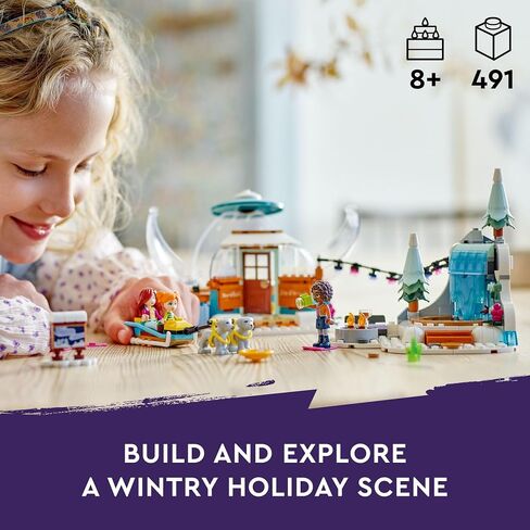LEGO Friends Igloo Holiday Adventure 41760 Building Toy Set for Ages 8+, with 3 Dolls, 2 Dog Characters, A Winter Themed Gift for Kids 8-10 Who Love Snowy Adventures, Dog Sledding and Pretend Play in Saudi Arabia